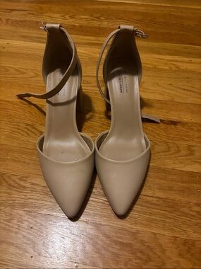 Call It Spring Taupe Pointed Toe Ankle Strap Pumps